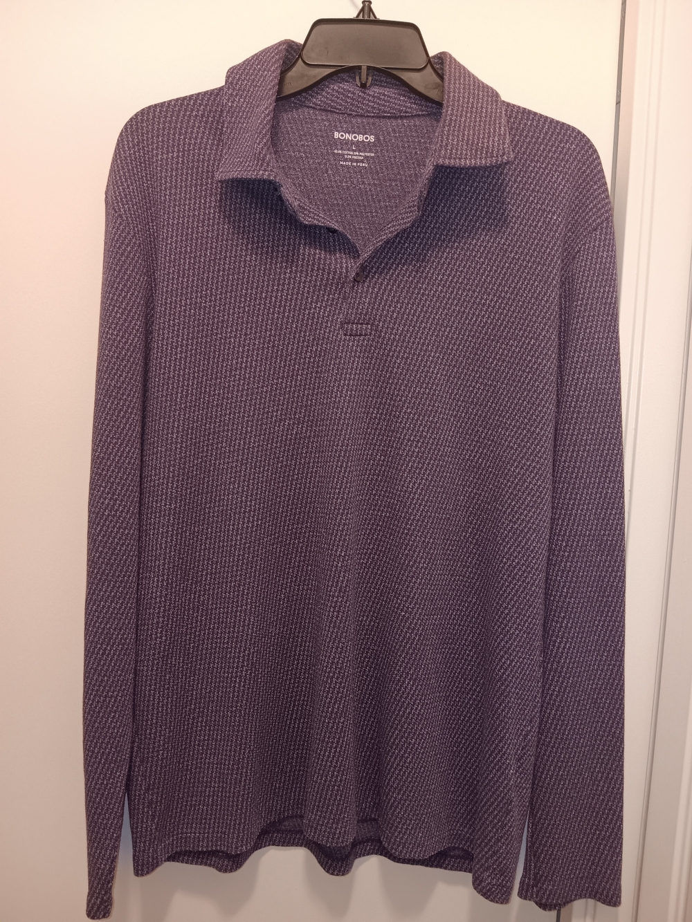 Bonobos Long-Sleeve Knit Polo - Plum Purple